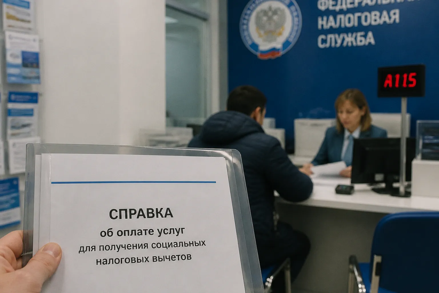 Справку об оплате услуг для получения социальных налоговых вычетов вправе получить любой из супругов
